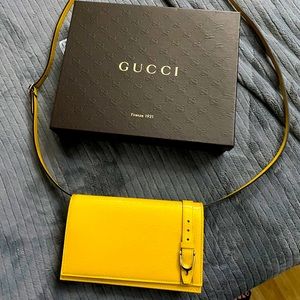 Beautiful Yellow Patent Leather Gucci Crossbody.